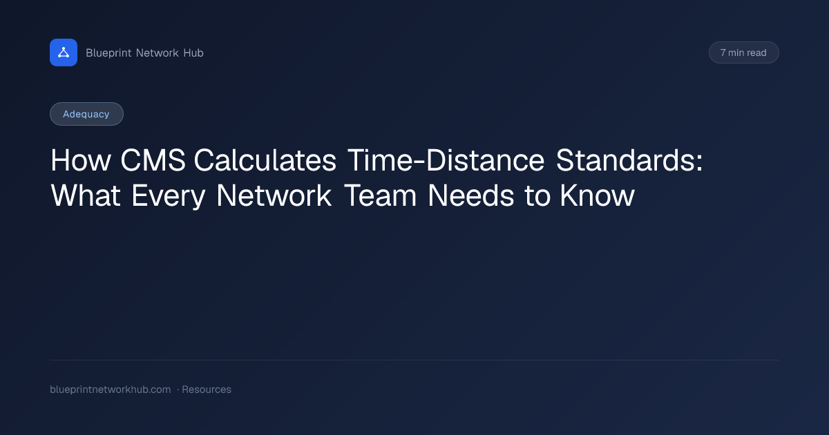 How CMS Calculates Time-Distance Standards: What Every Network Team ...